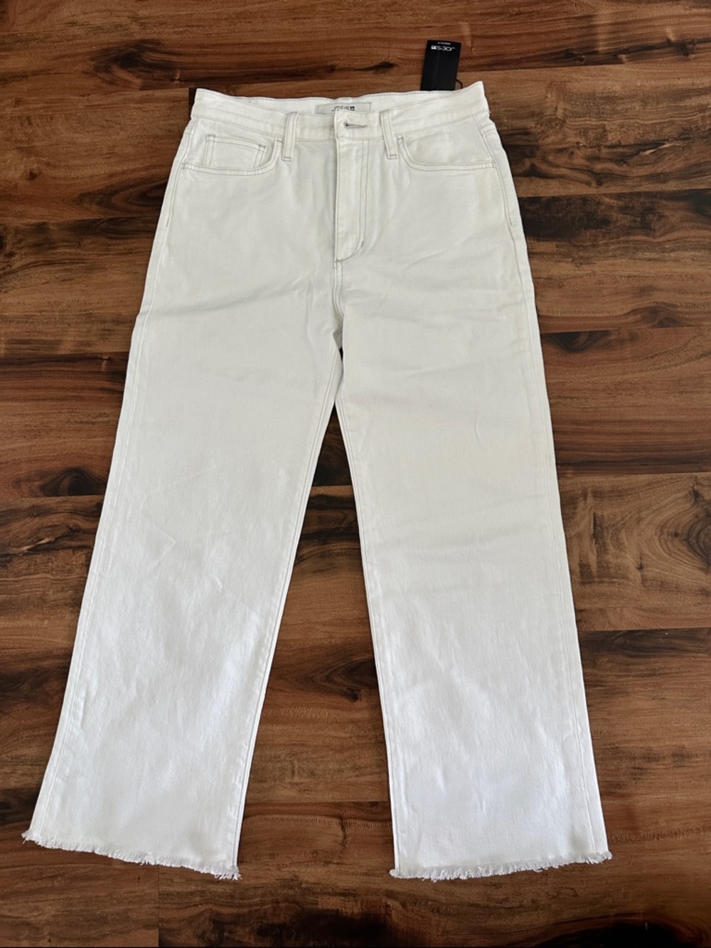 NWT Joe’s Jeans Womens Size 27 White High Rise Wide Leg Crop Frayed Bottom